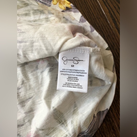 Jessica Simpson Girls 6X Ruffled One-Shoulder White Tropical Palm Dress - VGUC! - Picture 7 of 9